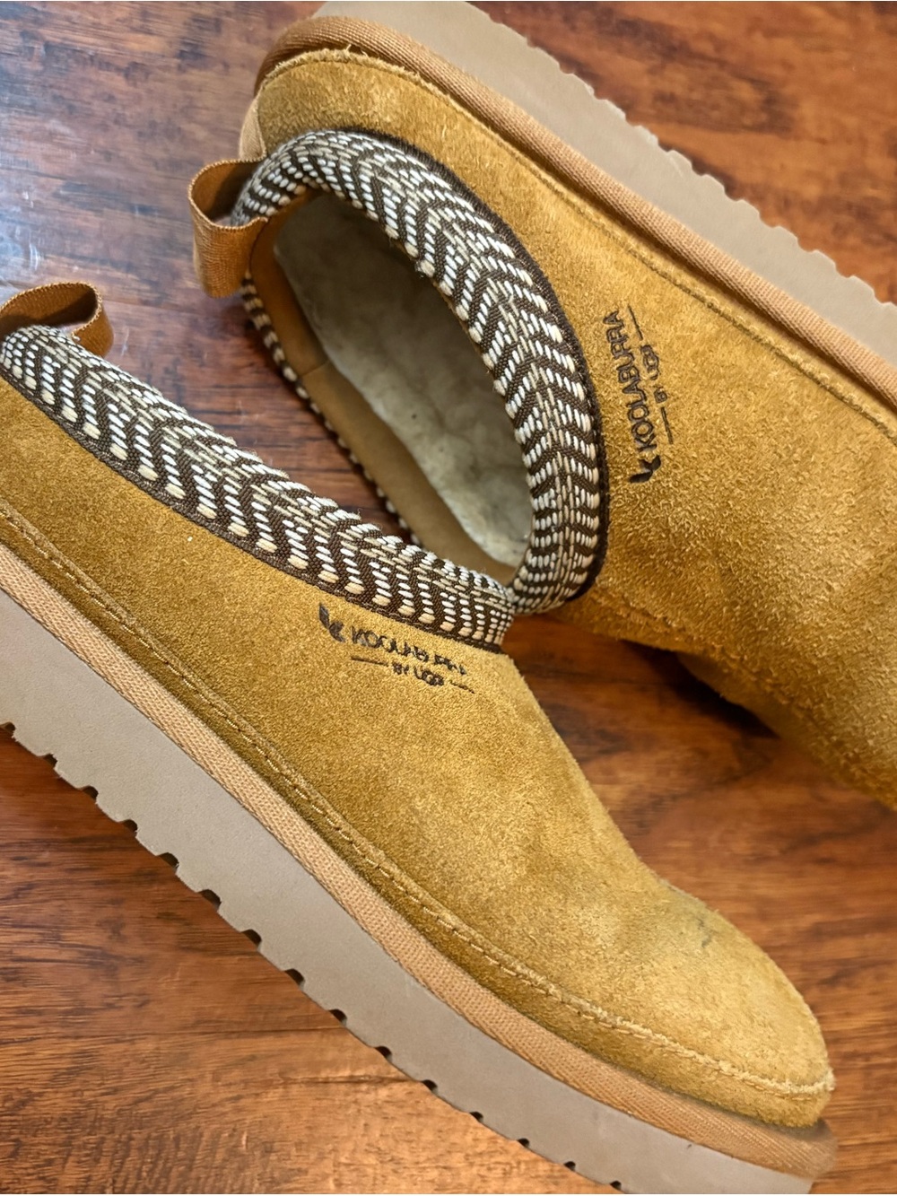 Koolaburra Women’s Suede Slip-On Loafers in Mustard Brown